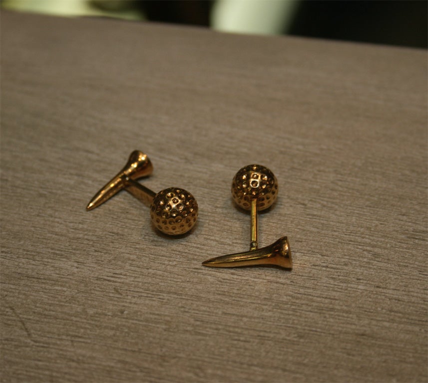 Rare Cartier 18k golf cufflinks from Carter London store