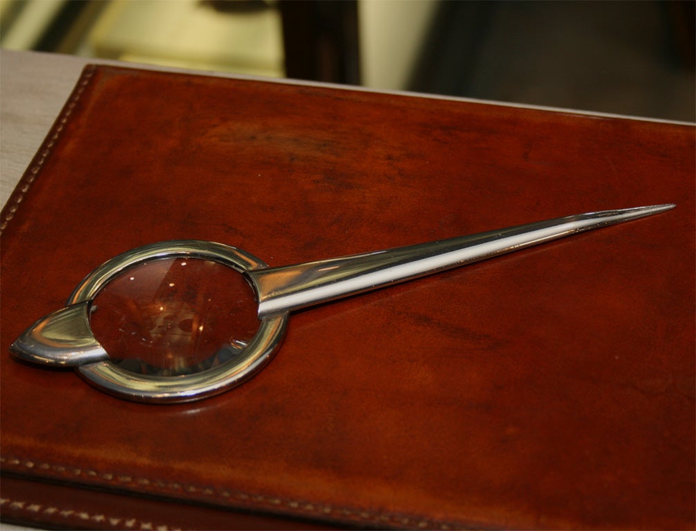 Hermes Sterling Letter opener and Magnifyer