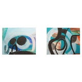 Pair of Abstract Paintings by Jackie Lipton