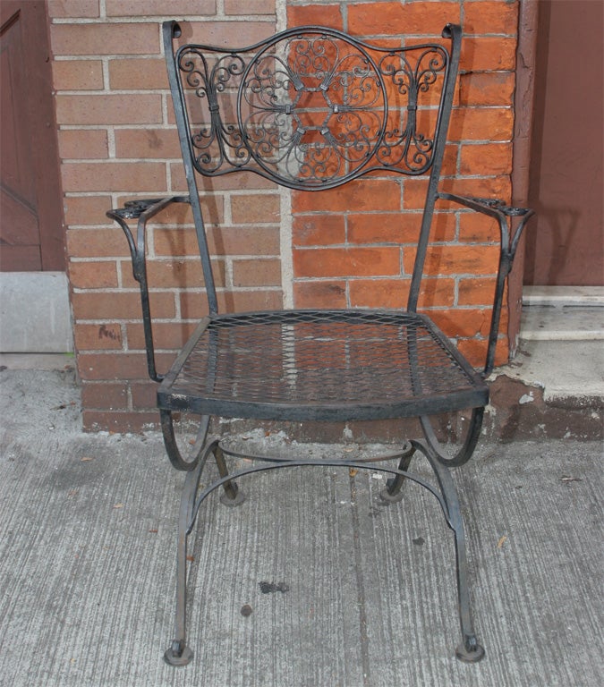 Set of 4 Italian  iron Chairs