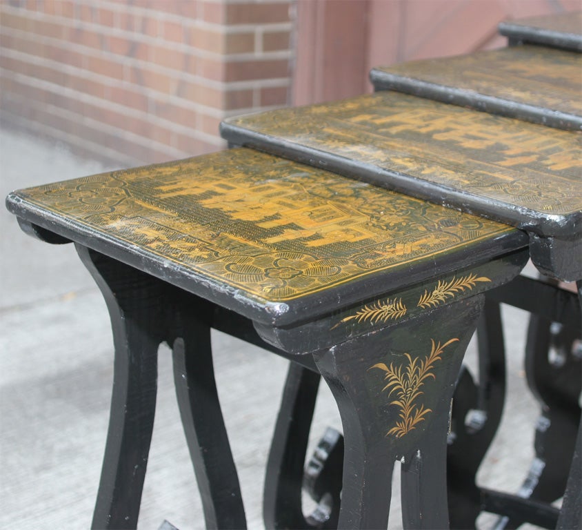 Gilt Chinese Export Nesting Tables