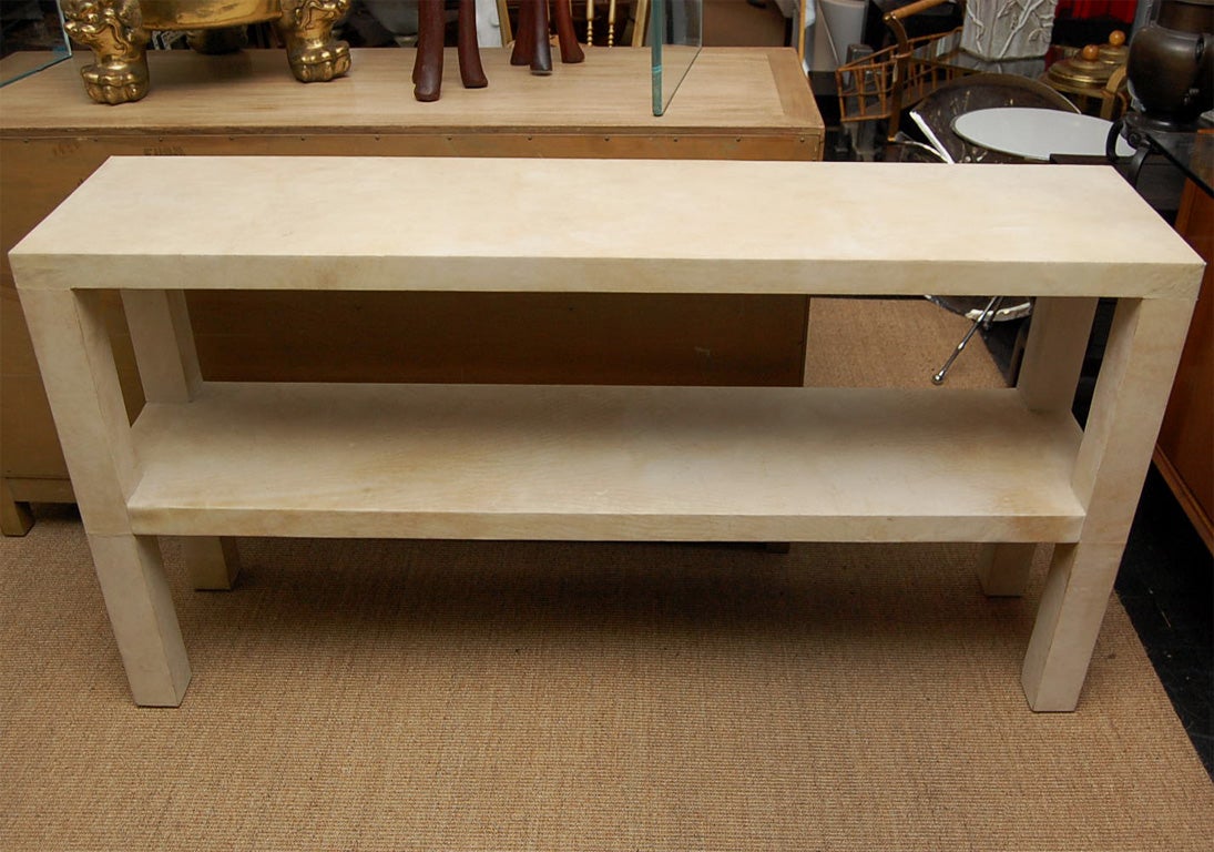 Late 20th Century Parson's Style Parchment Console