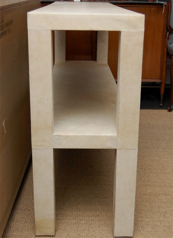 Wood Parson's Style Parchment Console