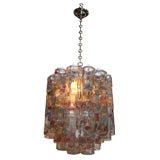 Large Murano Hanging Fixture with Hexagonal Glass Tubes
