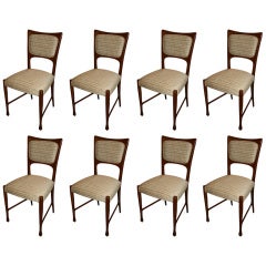 Set of 8 Sculptural Dining Chairs by Paolo Buffa