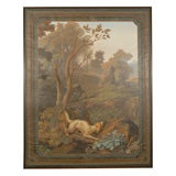 19th c. French wallpaper panels, mounted and framed