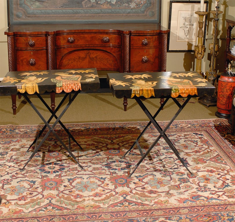 Pair Chinoiserie tables