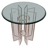 LUCITE AND GLASS SIDE TABLE