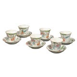 Set of Six 19th Century Chinese Export Cups and Saucers