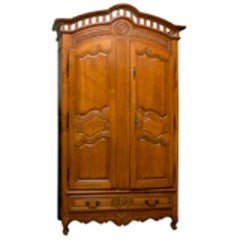 18th Century Cherry and Walnut French Armoire 12