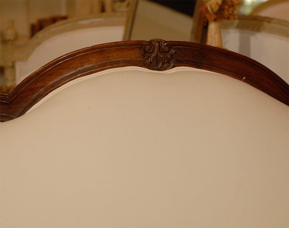Italian Baroque Style 19th Century Walnut Upholstered Sofa from Piedmont 1