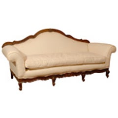 Italian Baroque Style 19th Century Walnut Upholstered Sofa from Piedmont 9