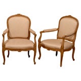 Pair of 19th Century French Fauteuil Arm Chairs - Louis XV Style