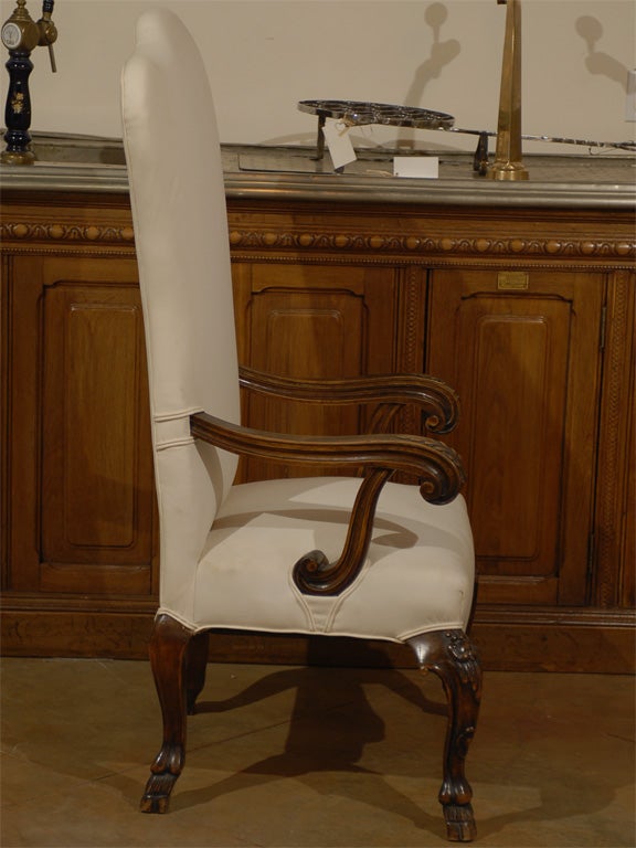 Italian, 19th Century Rococo Style Walnut Upholstered Armchair with Fine Carving For Sale 5