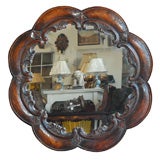 Scallopped wood mirror