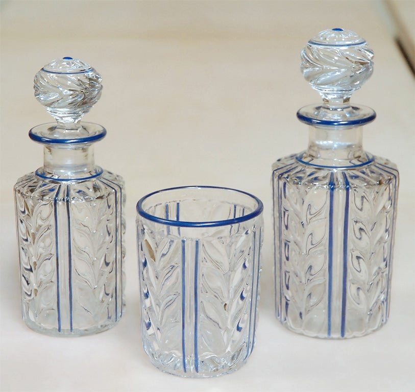Set of 3 baccarat crystal vanity set