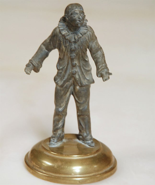 Decorative collectible figurine in spelter with braas base