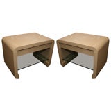 Karl Springer Pair Waterfall End Tables