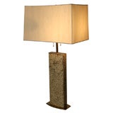 faux Shagreen & Brass Table Lamp