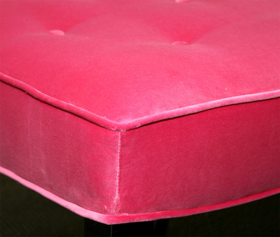 1950's Harvey Probber Velvet and Lacquer Tufted Pouff