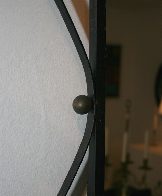 1950's wrought iron mirror by John Van Koert