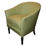 Barrel Chair Upholstered in Lime Linen