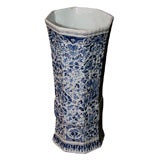 A 17th c. Dutch Blue and White Octagonal Lily Vase