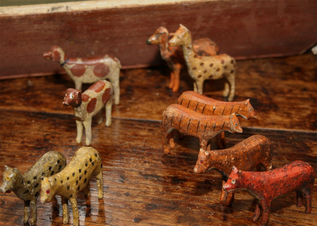 German 19th c. Hand-Carved and Painted Noah's Ark Set