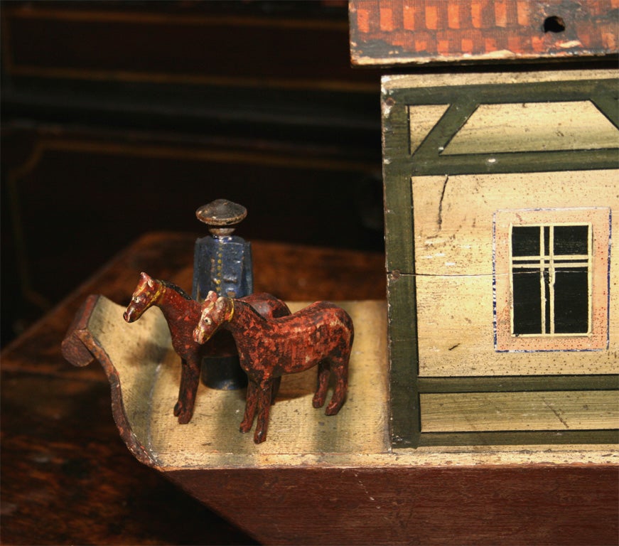 Wood 19th c. Hand-Carved and Painted Noah's Ark Set