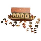 Antique 19th c. Hand-Carved and Painted Noah's Ark Set