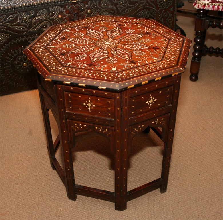 Beautiful Tobacco Colored Anglo-Indian Octagonal Officer's Table