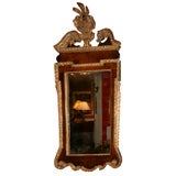 George II Walnut and Giltwood Mirror