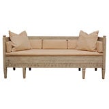 Carved Swedish Settee with Matching Pillows