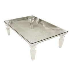 Carved Lucite Cocktail Table Designed by Donna Parker