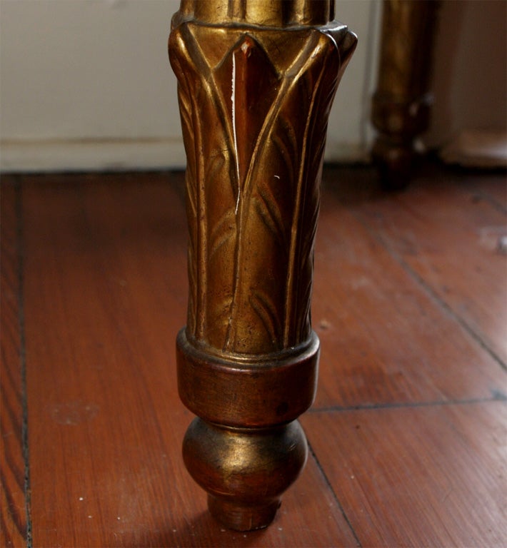 LOUIS XVI GILTWOOD DEMI LUNE CONSOLE TABLE For Sale 3