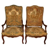 Louis XV Style Walnut Needlepoint chairs
