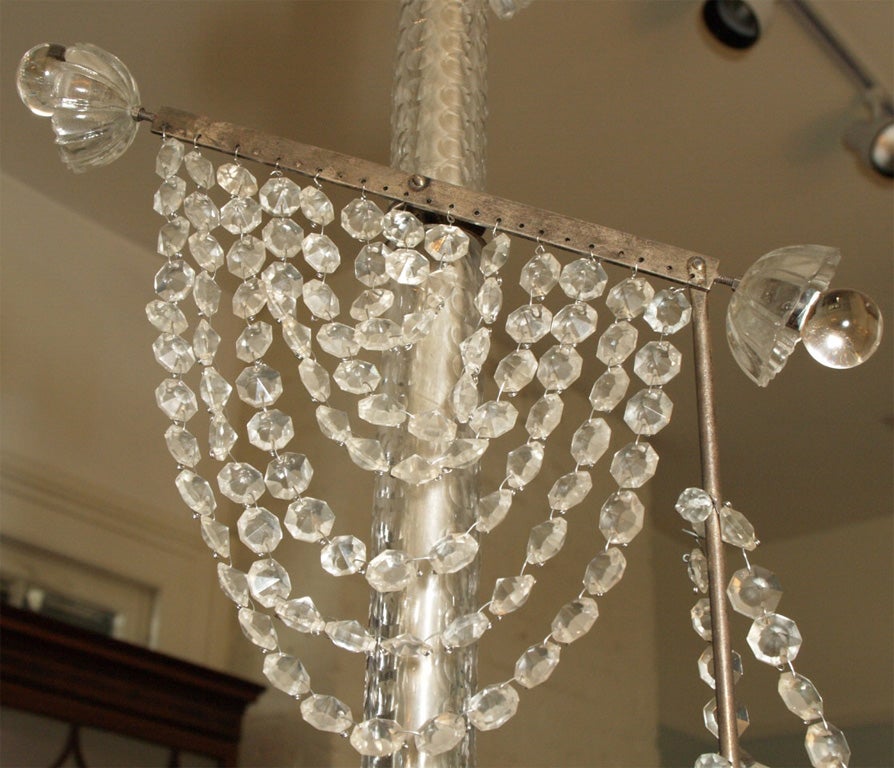 19th Century PAIR OF 19TH C CRYSTAL SHIP CHANDELIERS
