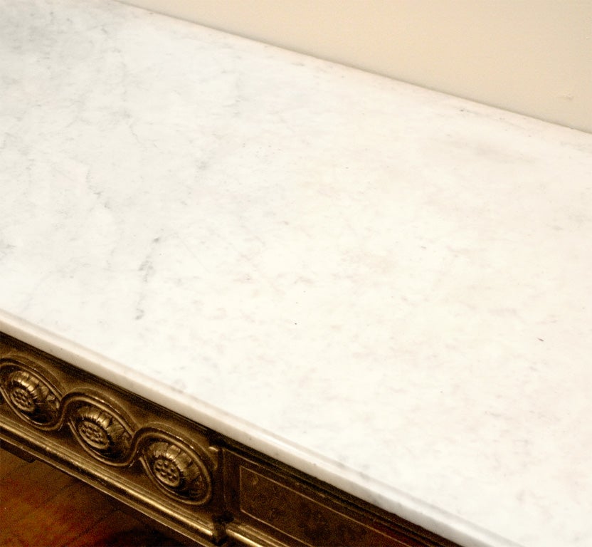 Robust Italian Louis XVI Console Table with Marble Top