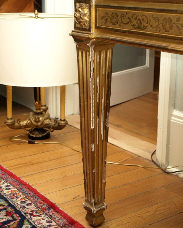 Robust Italian Louis XVI Console Table with Marble Top For Sale 1