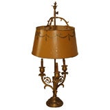 FRENCH GILTBRONZE AND TOLE BOUILLOTTE LAMP FRENCH GILTBRONZE AND TOLE BOUILLOTTE LAMP
