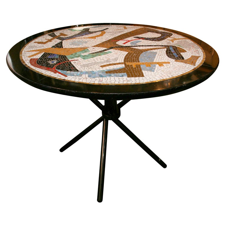 Midcentury Italian Mosaic Gueridon/ Center Table