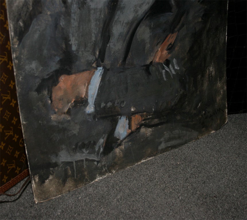 Dipinto a mano Pittura a olio di Ivo Patcevitch-Fondatore di Conde Nast, attribuita a Renee Bouche in vendita