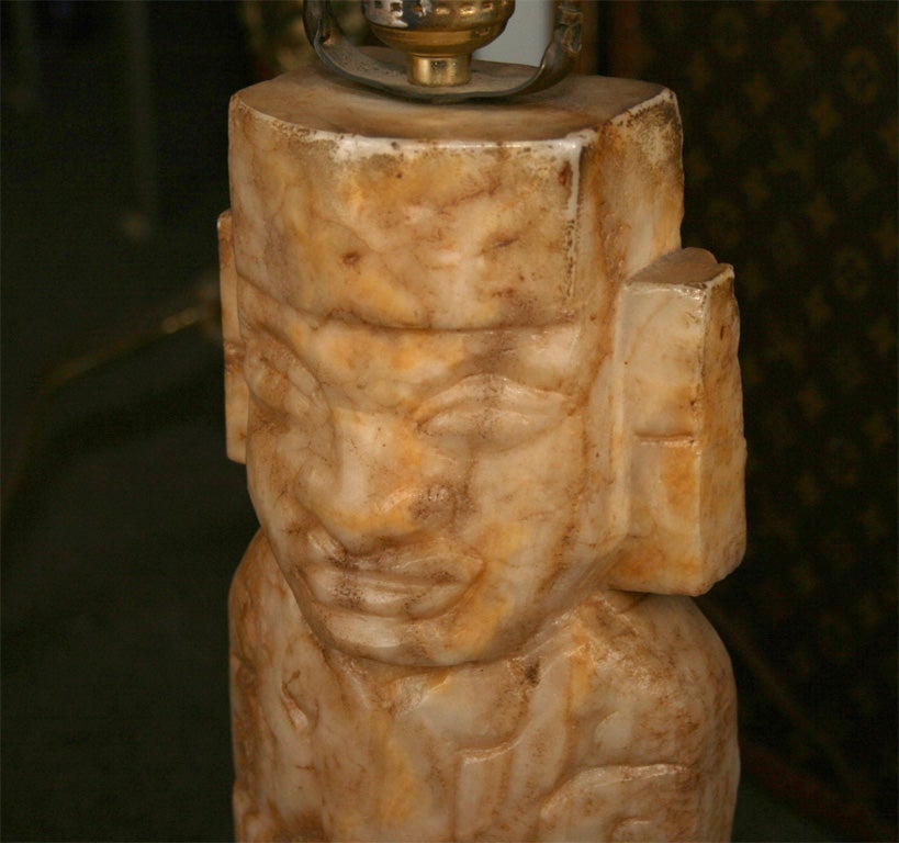 Pair of Carved  Marble/Stone  Aztec Figures 3