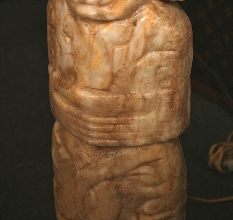 Pair of Carved  Marble/Stone  Aztec Figures 4