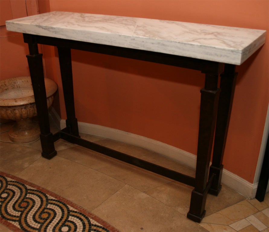 PAIR of Art Deco Marble Top Console Tables