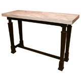 PAIR of Art Deco Marble Top Console Tables