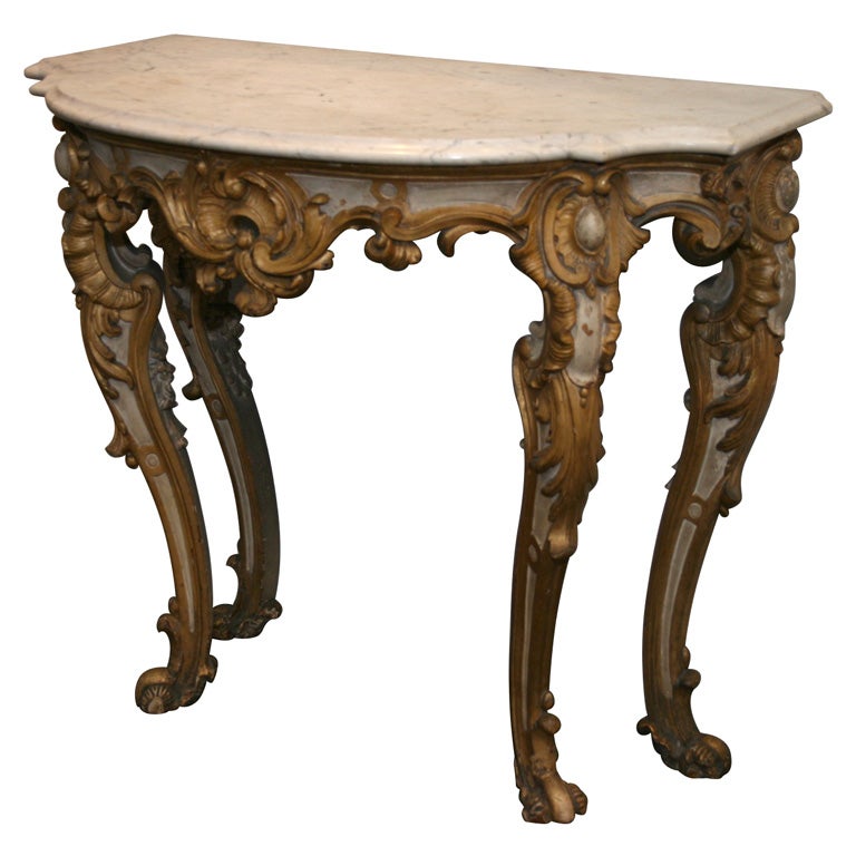German Rococo Console Table, 18th century