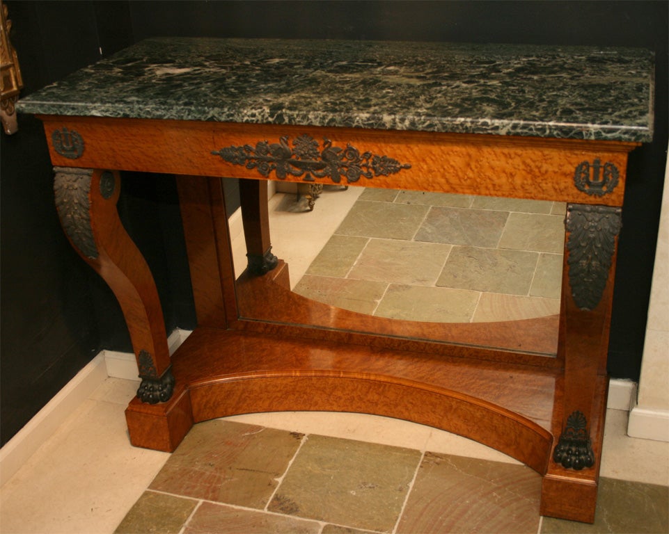 Pair of Charles X Marble Top Console Tables, ca 1830