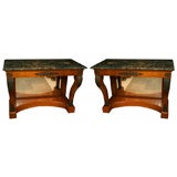 Pair of Charles X Marble Top Console Tables, ca 1830