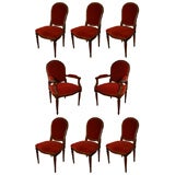 Set of Eight Dining Chairs by Jansen